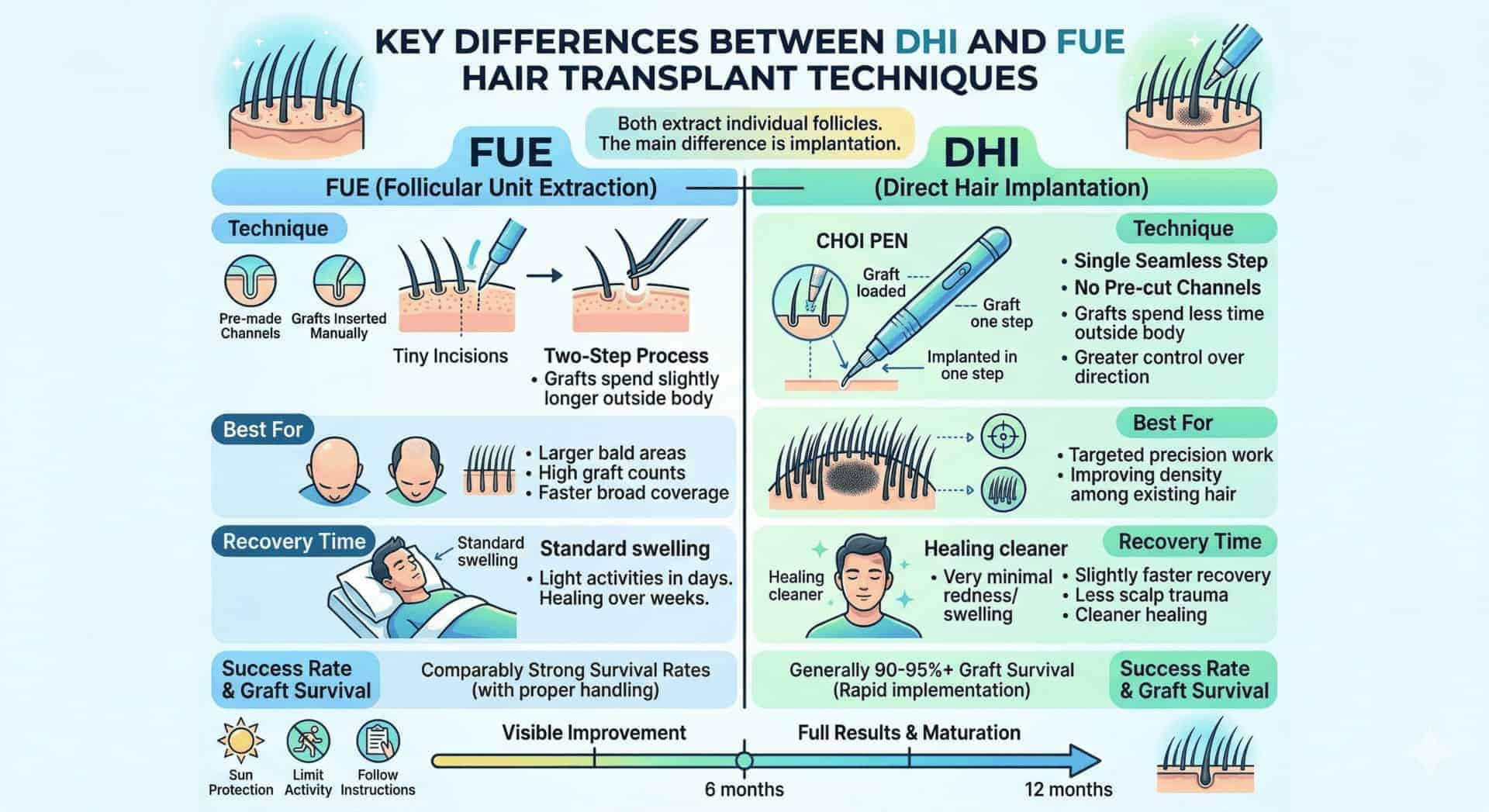 FUE vs DHI Hair Transplant - Which Method Wins for You key differences between dhi and fue 1920x1047 1