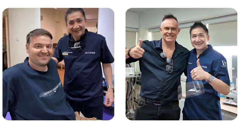 Patients pictured with Dr. Top at the clinic