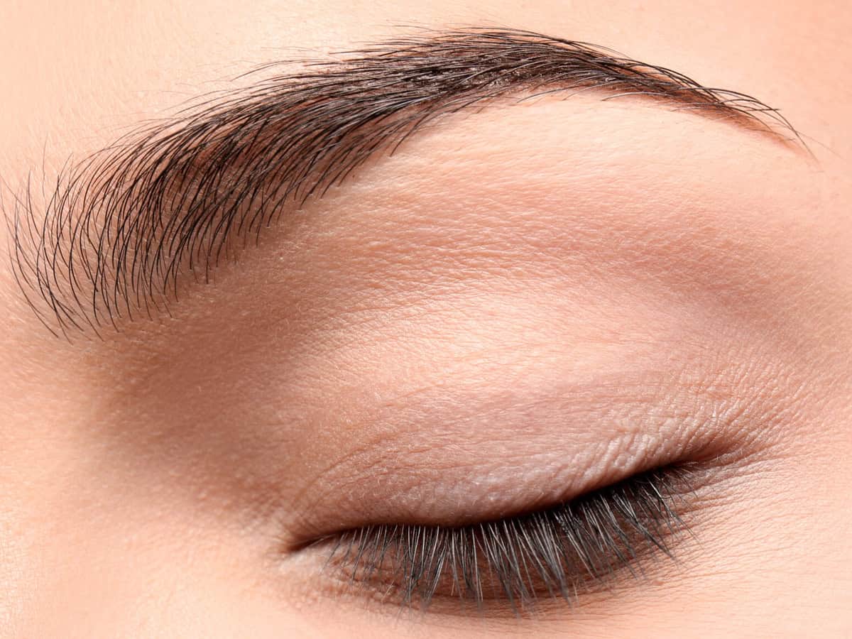 beautiful woman with perfect eyebrow, closeup